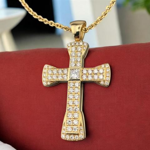 18k crosses with Diamonds