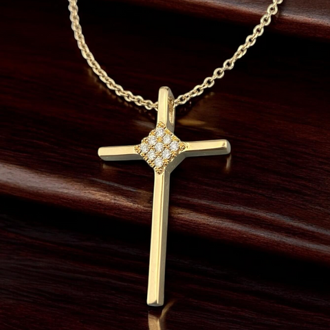 14k crosses with Diamonds